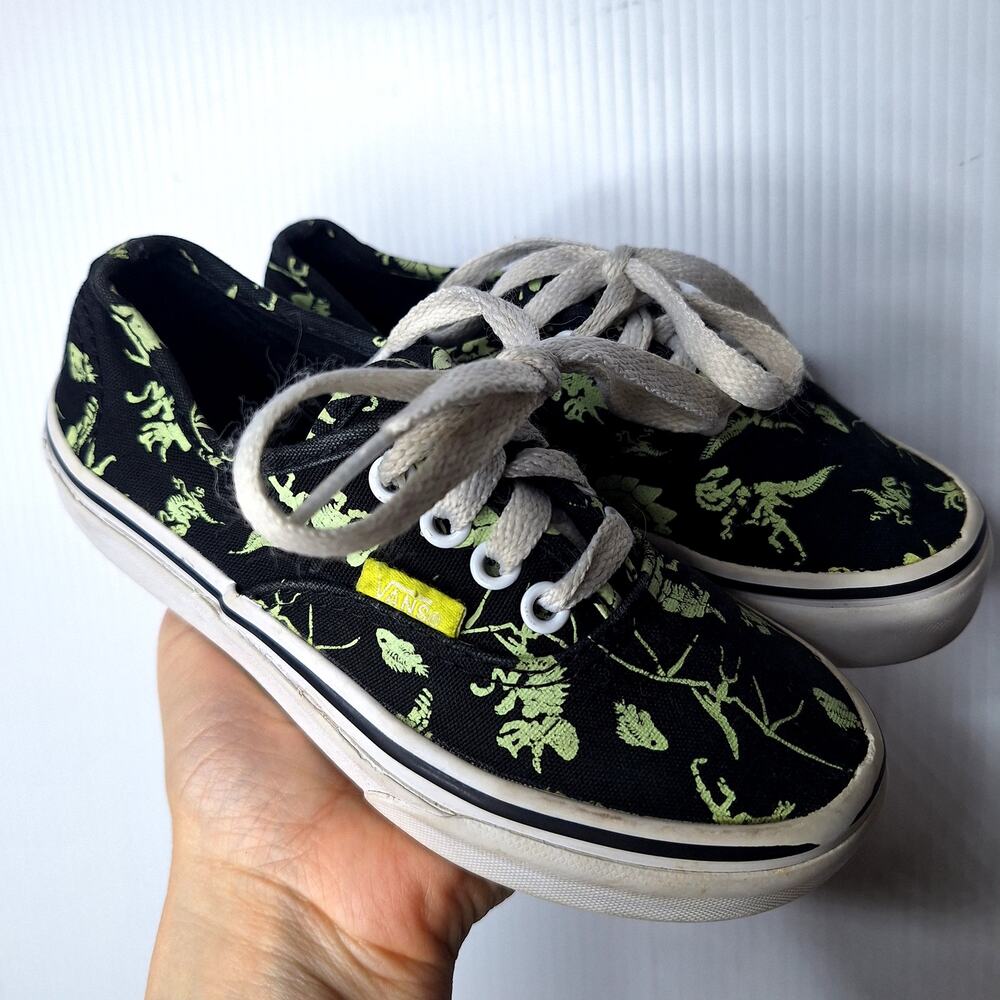 Vans Authentic Glow in The Dark Dinosaur Sneakers Kids 12 Halloween Lace Up